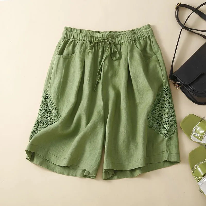 Clara & Sophia | Ruffled Hem Linen Shorts