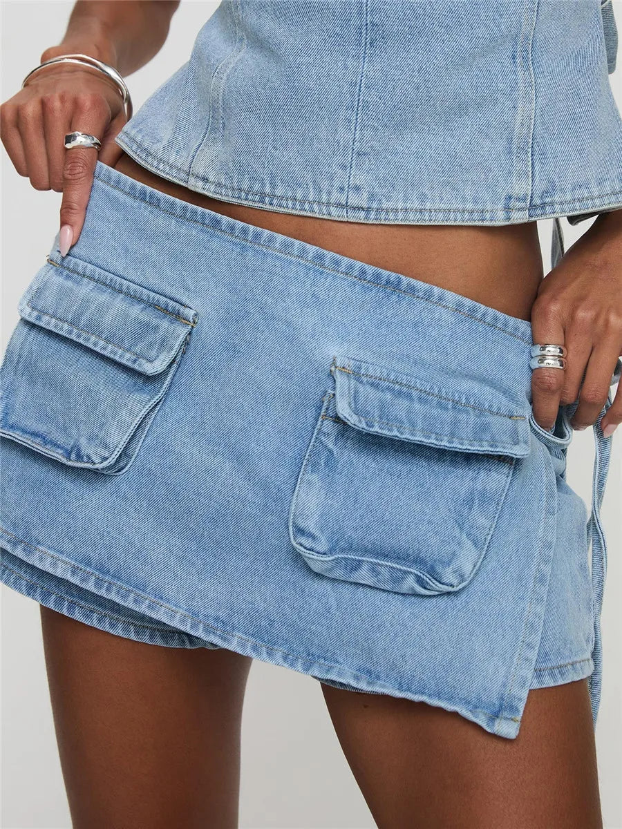 Clara & Sophia | Pocketed Mini A-Line Skirt