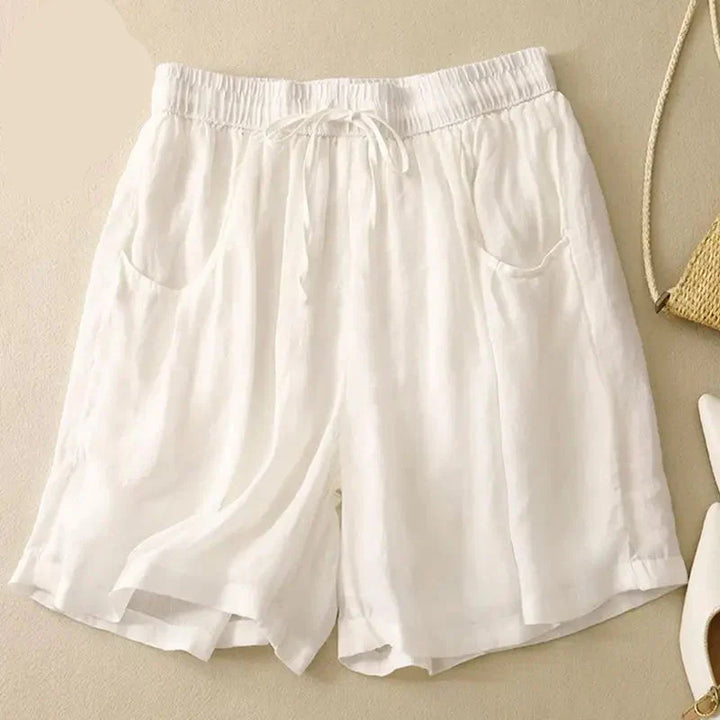 Clara & Sophia | Relaxed Fit Drawstring Waist Cotton-Blend Shorts