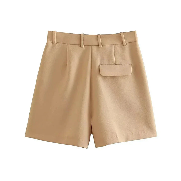 Clara & Sophia | Sand Relaxed Fit Drawstring Cotton-Blend Shorts