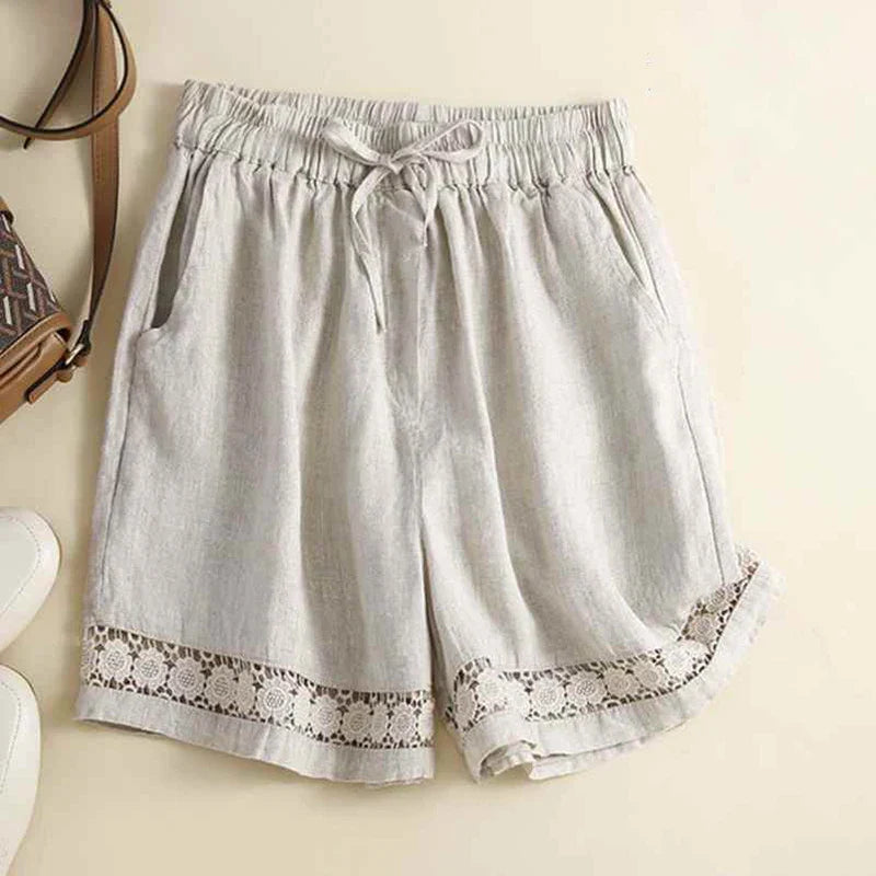 Clara & Sophia | Embroidered Linen Shorts