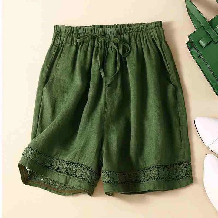 Clara & Sophia | Embroidered Linen Shorts