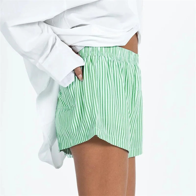 Clara & Sophia | High-Waist Linen-Blend Shorts