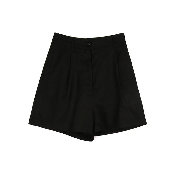 Clara & Sophia | Stone Tailored High-Waist Linen Shorts
