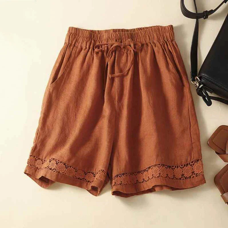Clara & Sophia | Embroidered Linen Shorts