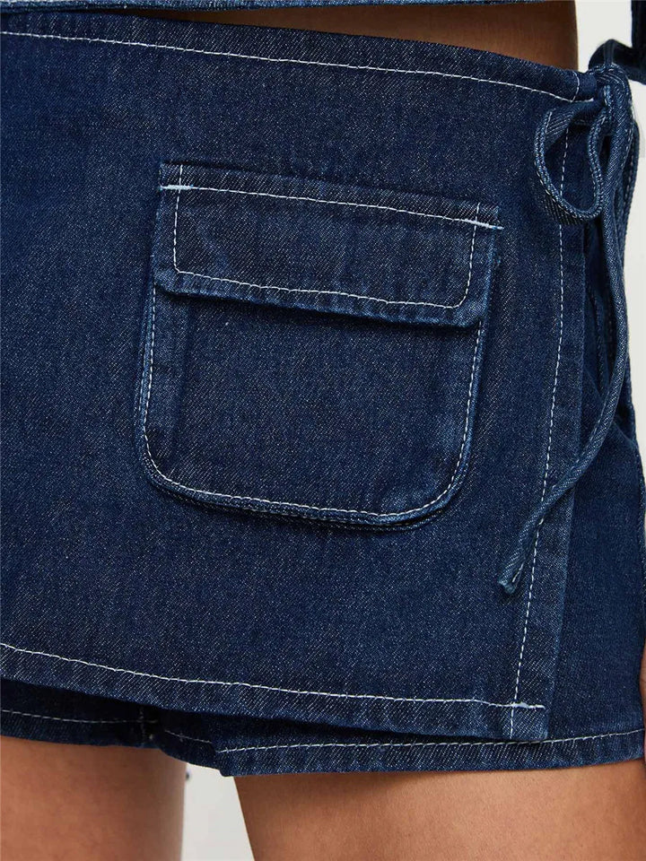 Clara & Sophia | Pocketed Mini A-Line Skirt