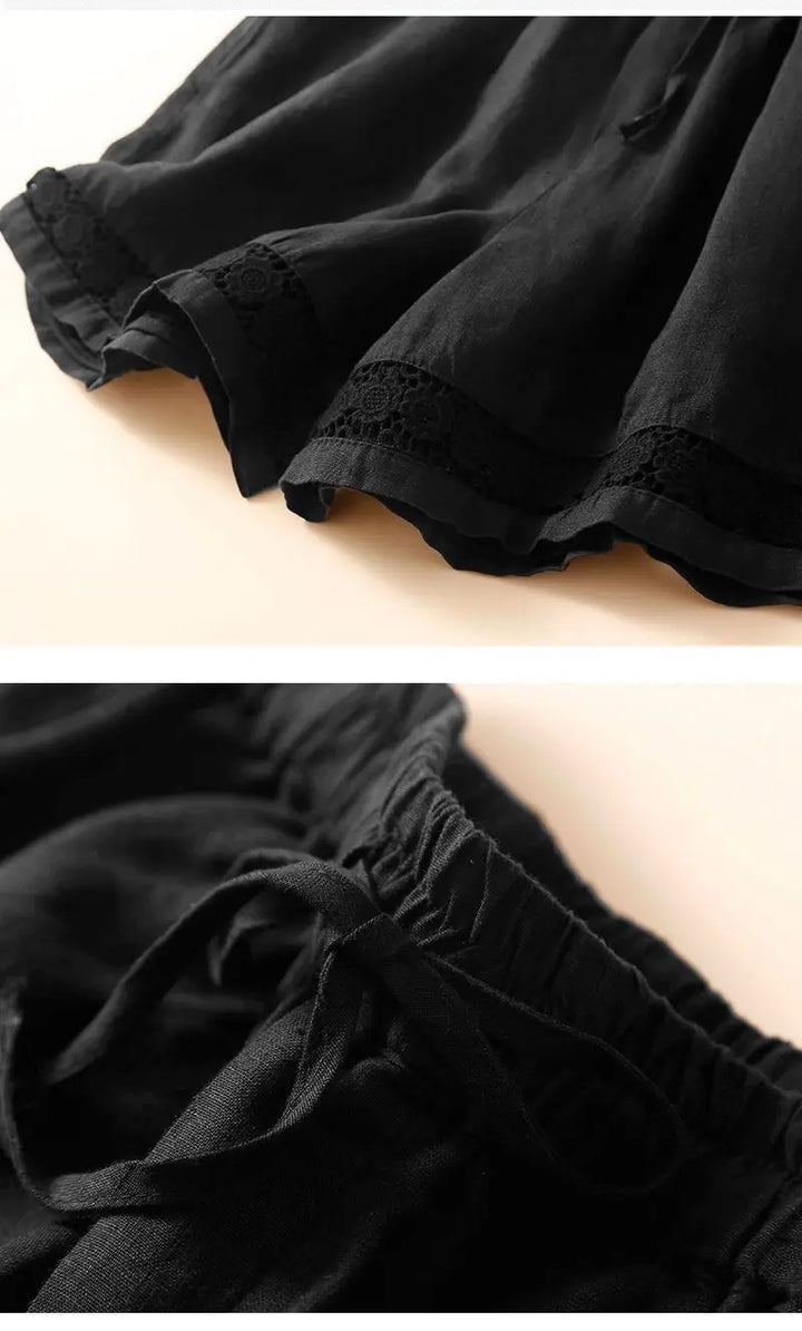 Clara & Sophia | Embroidered Linen Shorts
