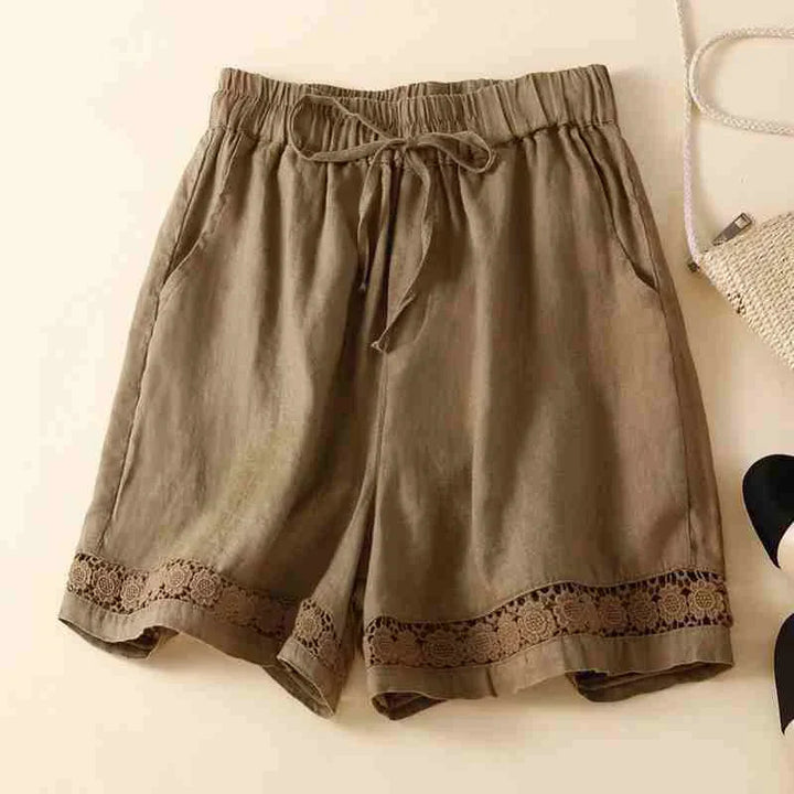 Clara & Sophia | Embroidered Linen Shorts