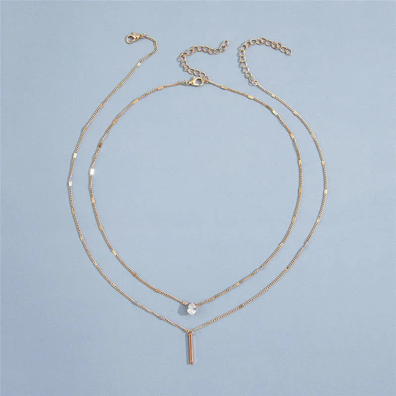 Vintage Necklace Set with Gold Pendant