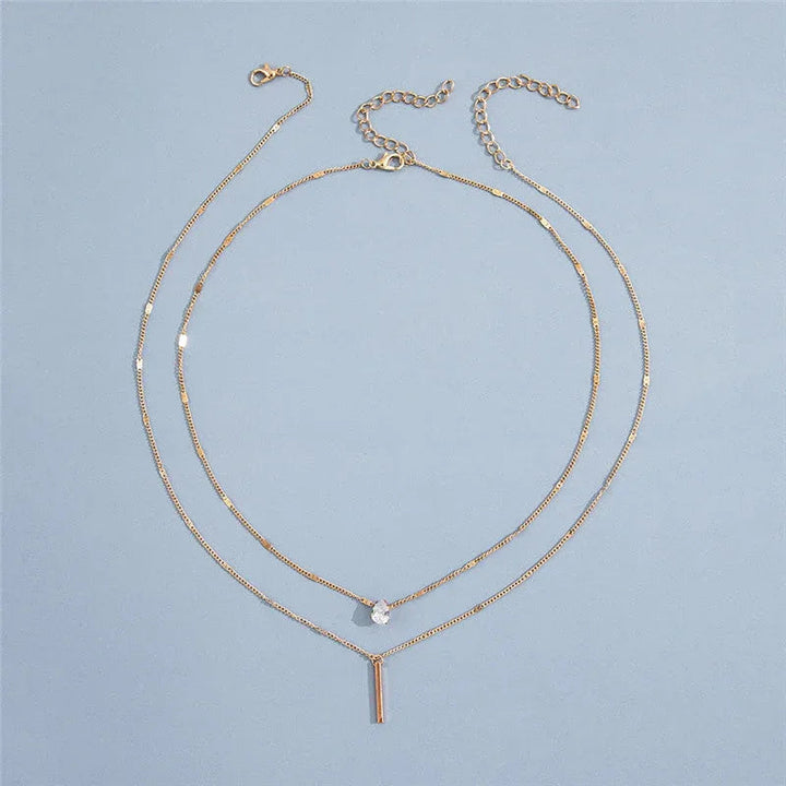Vintage Necklace Set with Gold Pendant