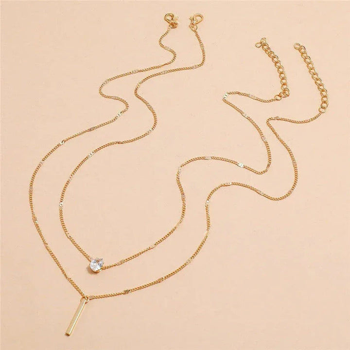 Vintage Necklace Set with Gold Pendant