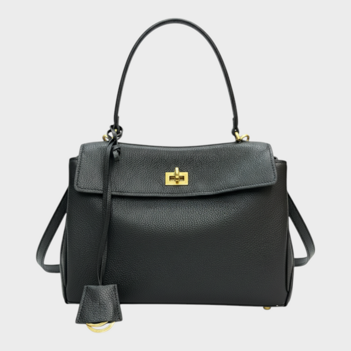 Two-Way Carry Leather Bag in Suede and Smooth Finishes