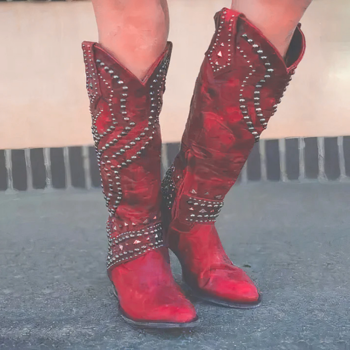 Mary | Western Knee-High Boots