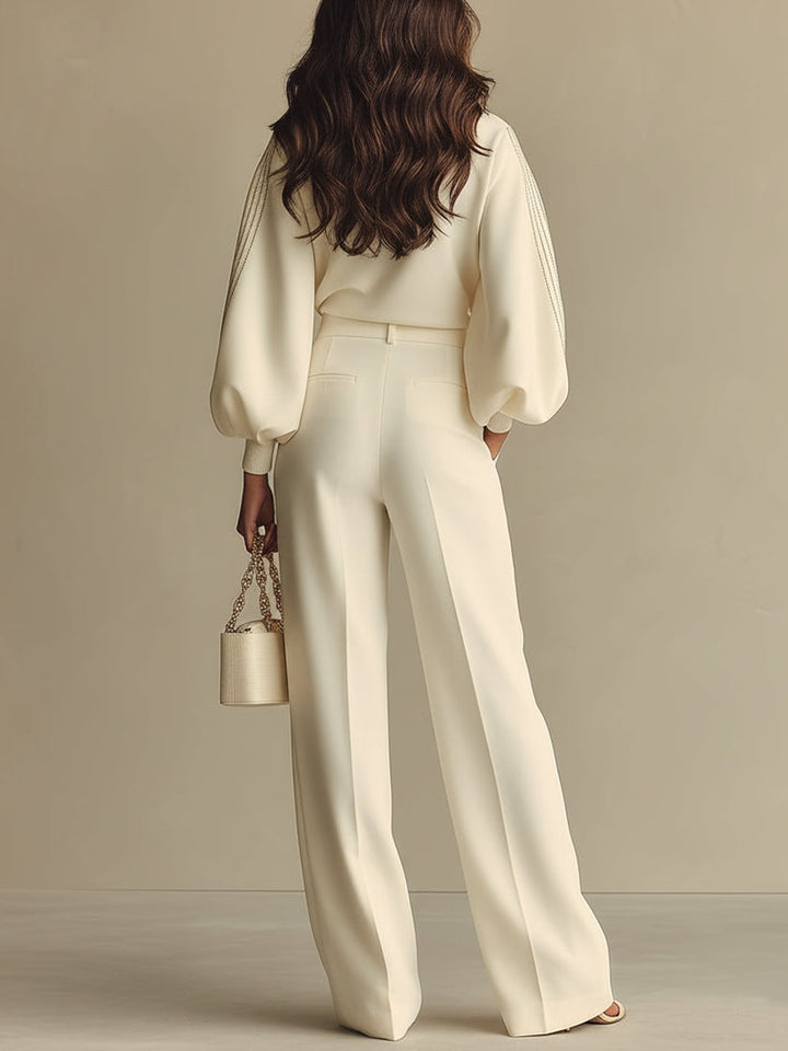 Mera - Soft-Touch Wide-Leg Trouser Set
