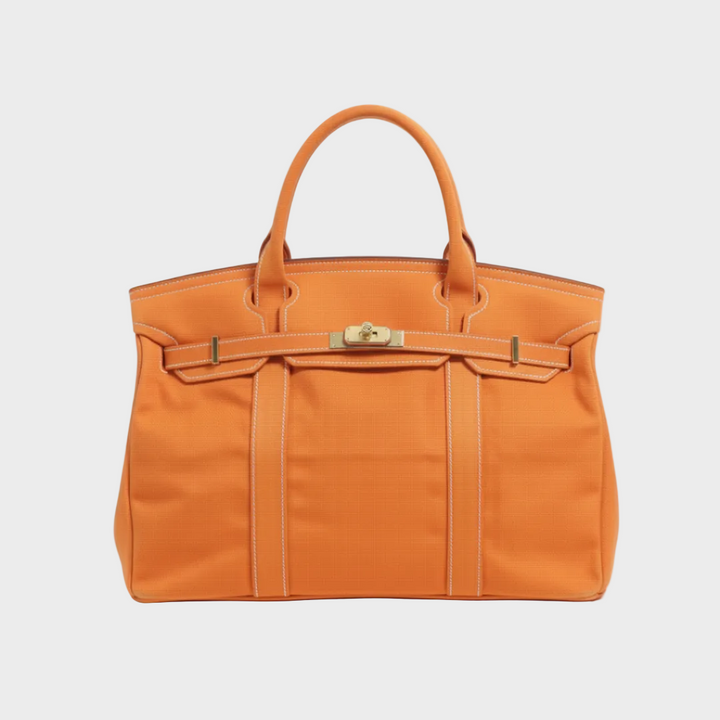 Large Capacity Canvas Bag with Top Hardware Closure