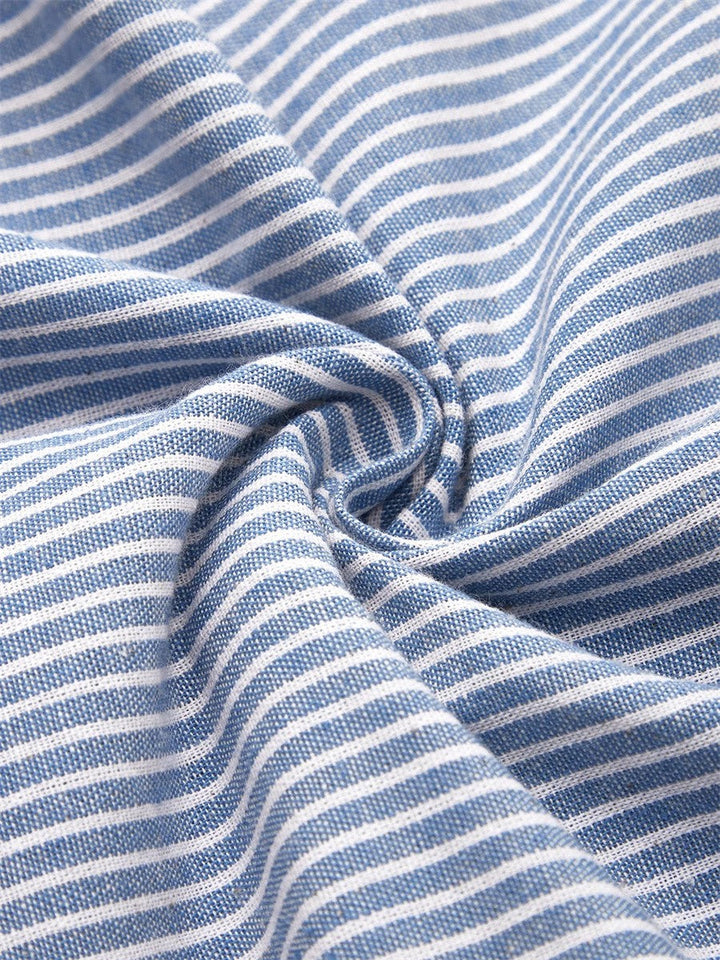 CIELO – COASTAL BUTTON-STRIPE MIDI DRESS