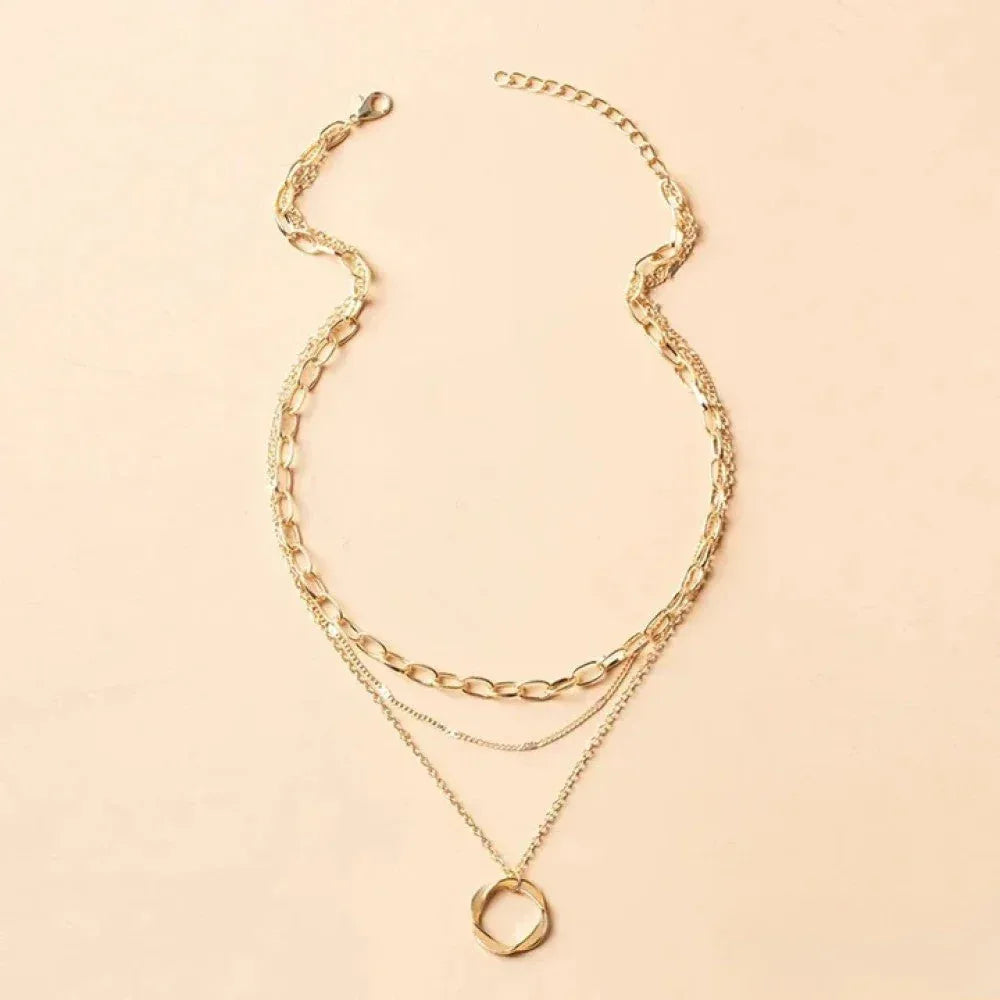Retro Gold Layered Necklace