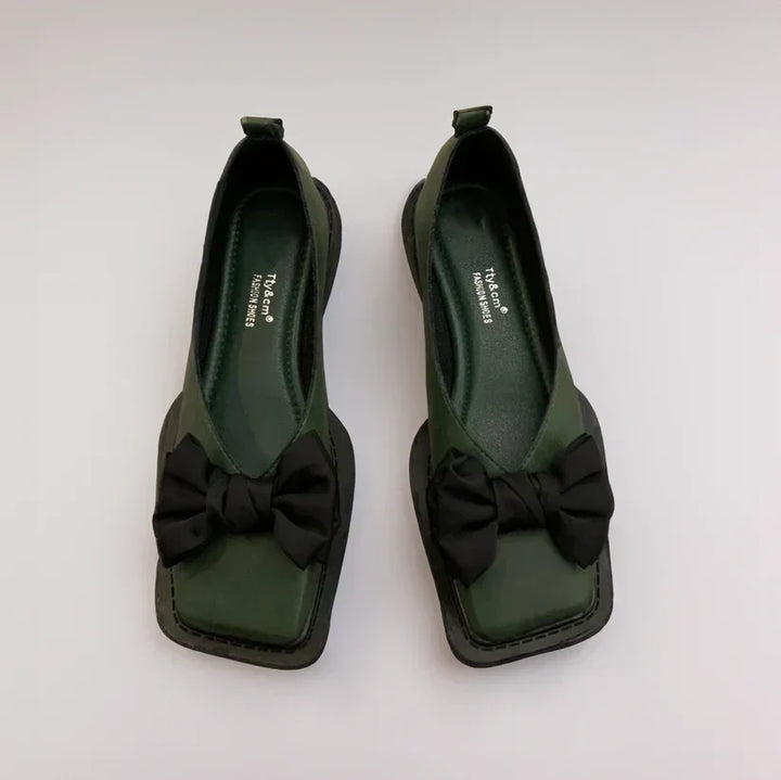 Lucia | Stylish Bow Detail Houndstooth Flats