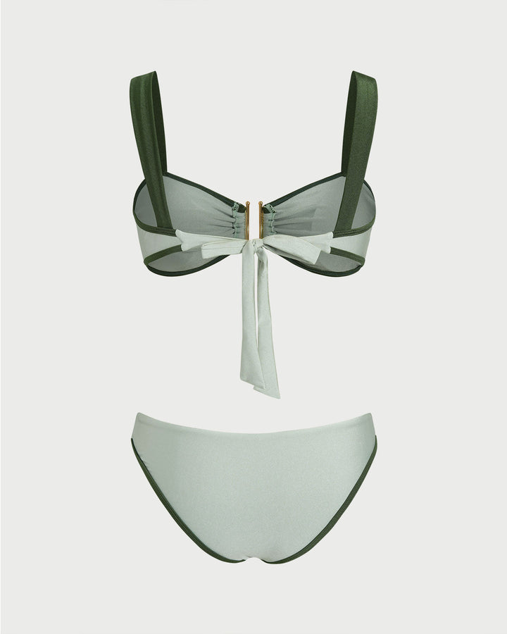 Clara & Sophia | Green Bandeau Bikini Set