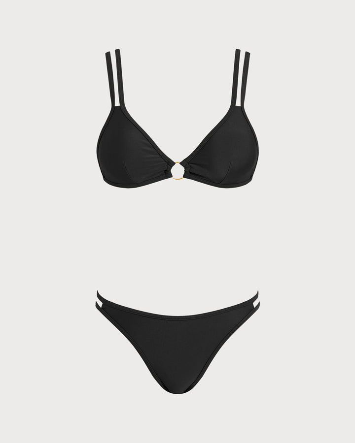 Clara & Sophia | Triangle Bikini Set for Women in Black