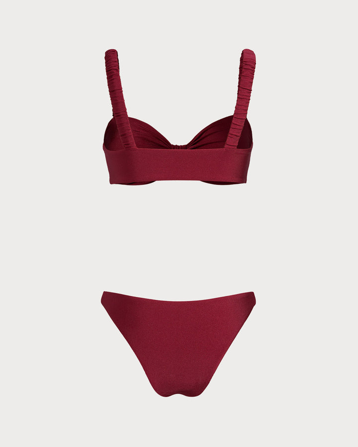 Clara & Sophia | Bralette Bikini Set for Women in Red