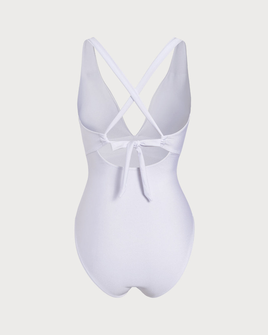 Clara & Sophia | White V Neck One Piece Swimsuit