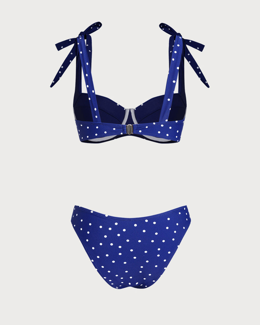 Clara & Sophia | Underwire Bikini Set for Women in Blue Polka Dot with Bowknot Detail