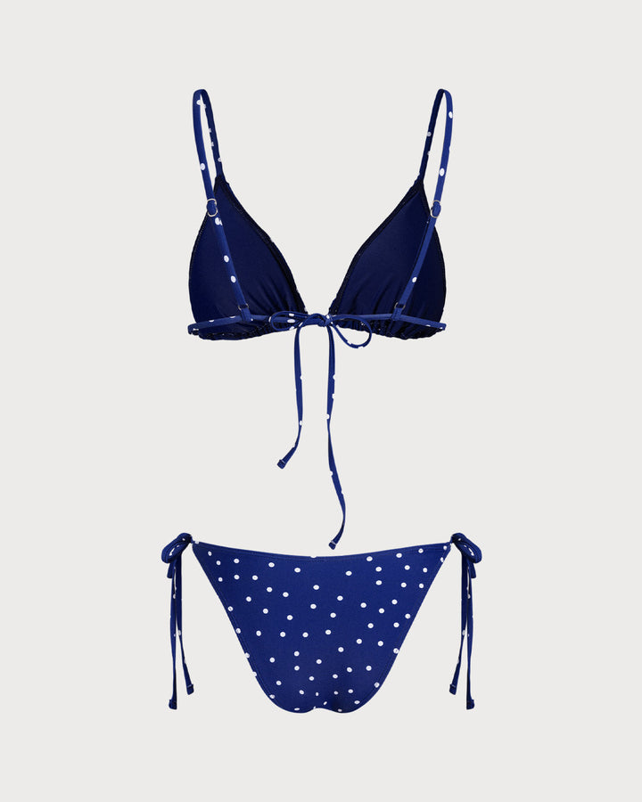 Clara & Sophia | Blue Polka Dot Bralette Bikini Set