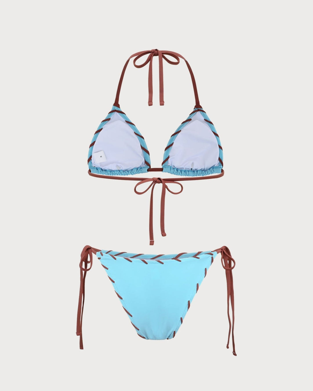 Clara & Sophia | Triangle Drawstring Bikini Set for Women in Blue