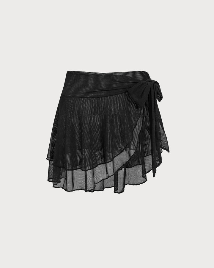 Clara & Sophia | Black Ruffled Mesh Cover-Up