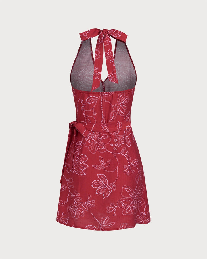 Clara & Sophia | Halter Neck Beach Dress for Women in Red