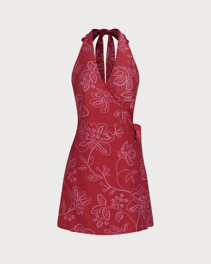 Clara & Sophia | Halter Neck Beach Dress for Women in Red