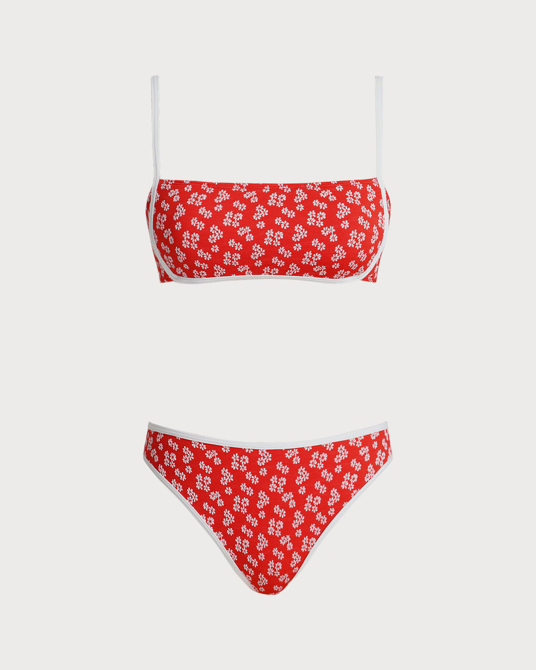 Clara & Sophia | Floral Bralette Bikini Set for Women in Red