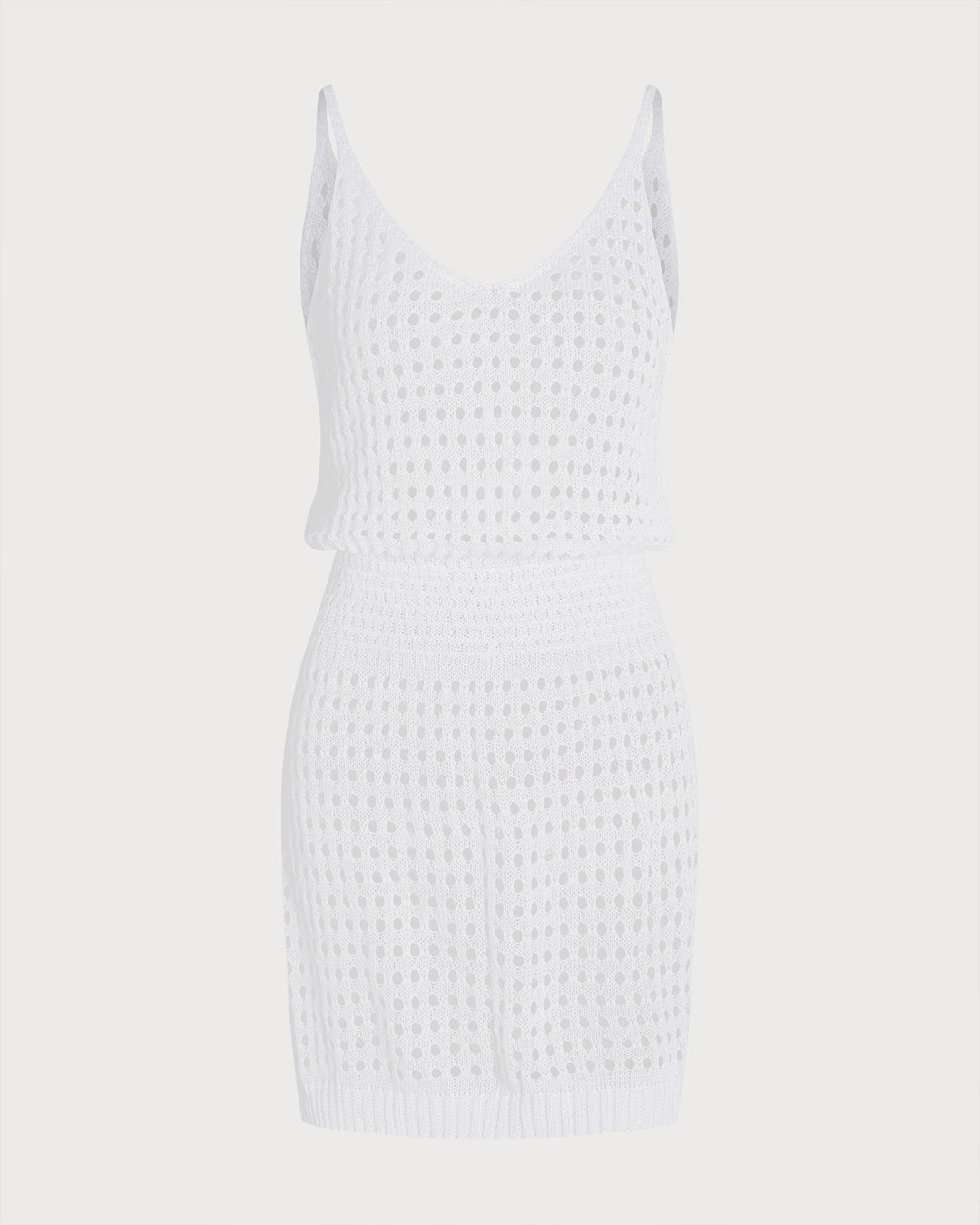 Clara & Sophia | White V Neck Cutout Cover-Up