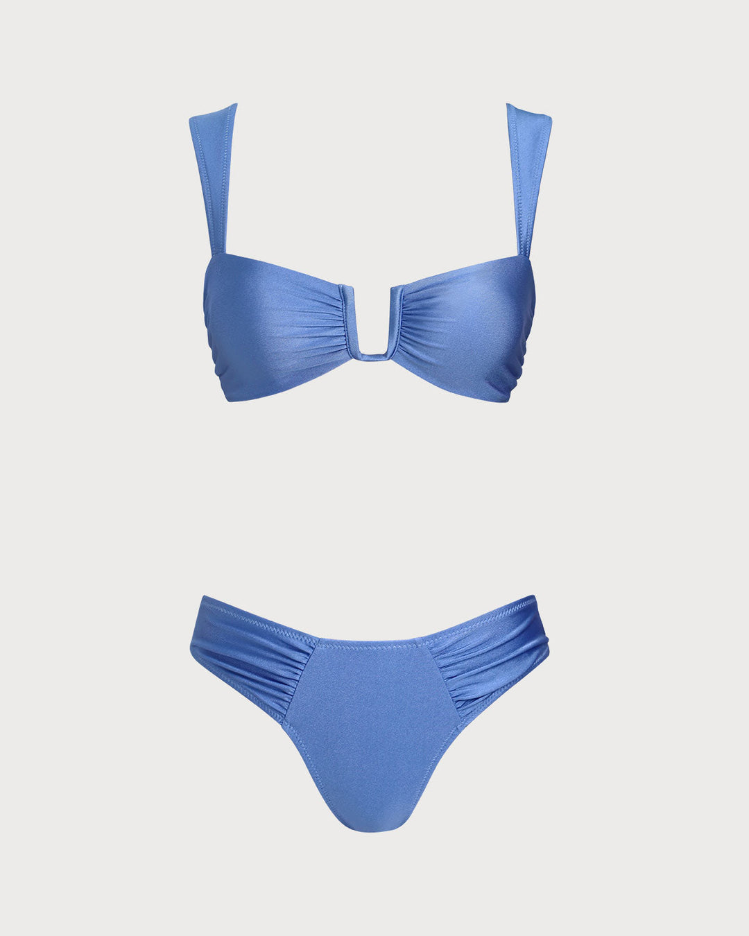 Clara & Sophia | High Stretch Bikini Set for Women in Blue Triangle Design