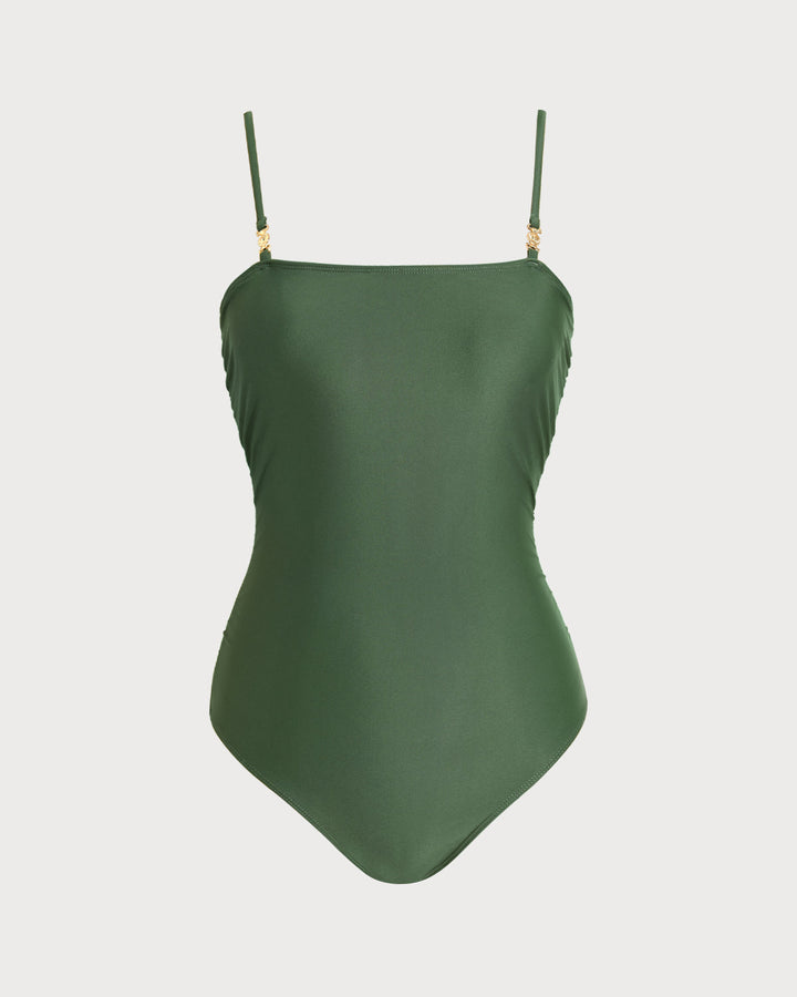 Clara & Sophia | High Stretch One Piece Swimwear for Women in Green