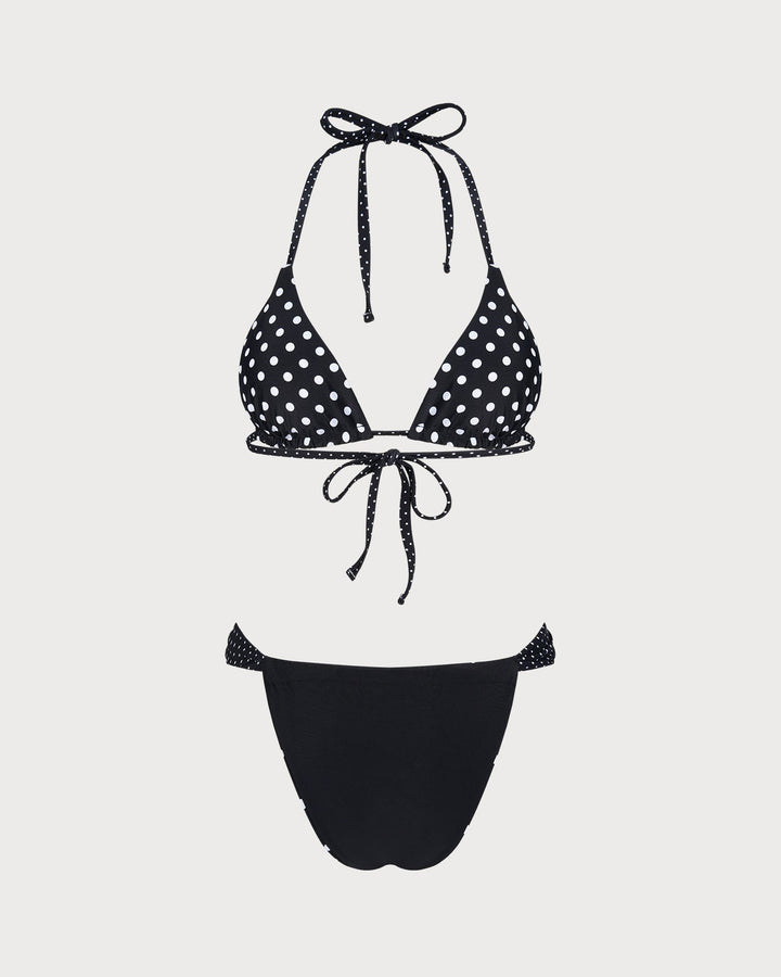Clara & Sophia | Reversible Bikini Set for Women in Black Polka Dot