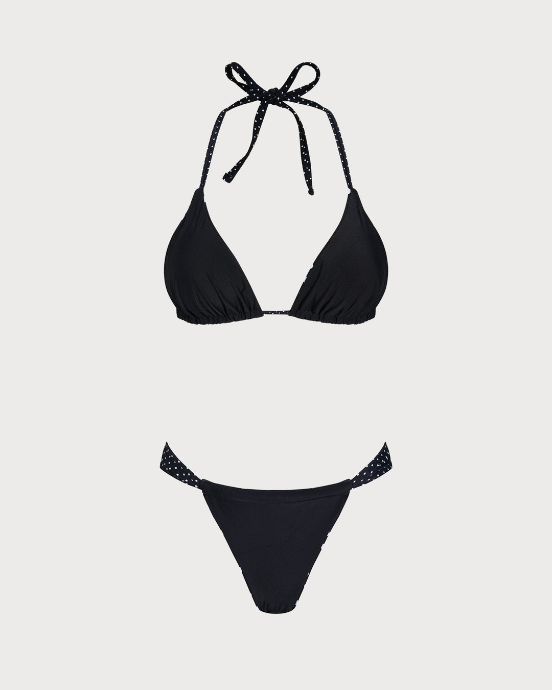 Clara & Sophia | Reversible Bikini Set for Women in Black Polka Dot