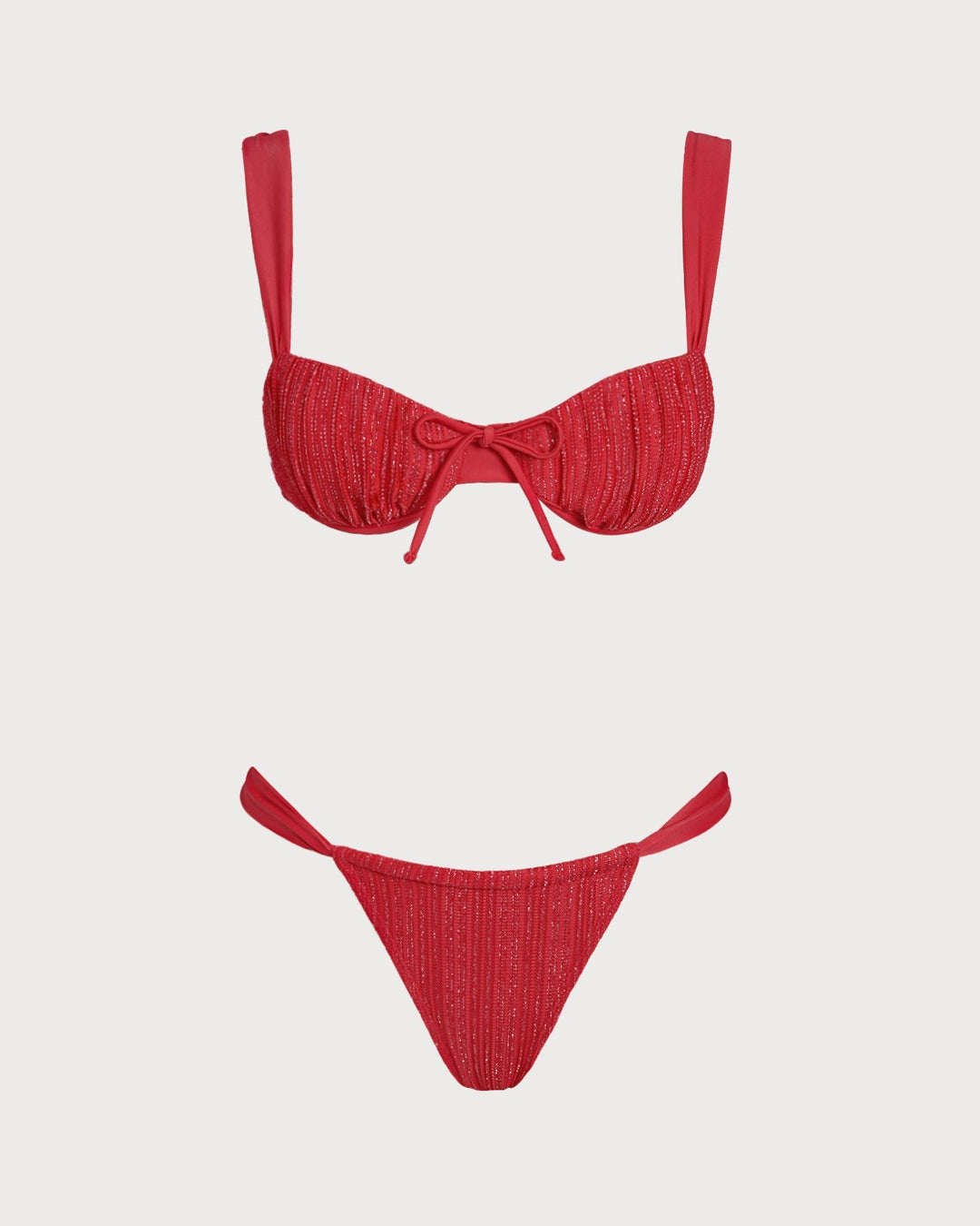 Clara & Sophia | Underwire Bikini Set for Women in Red Sequins