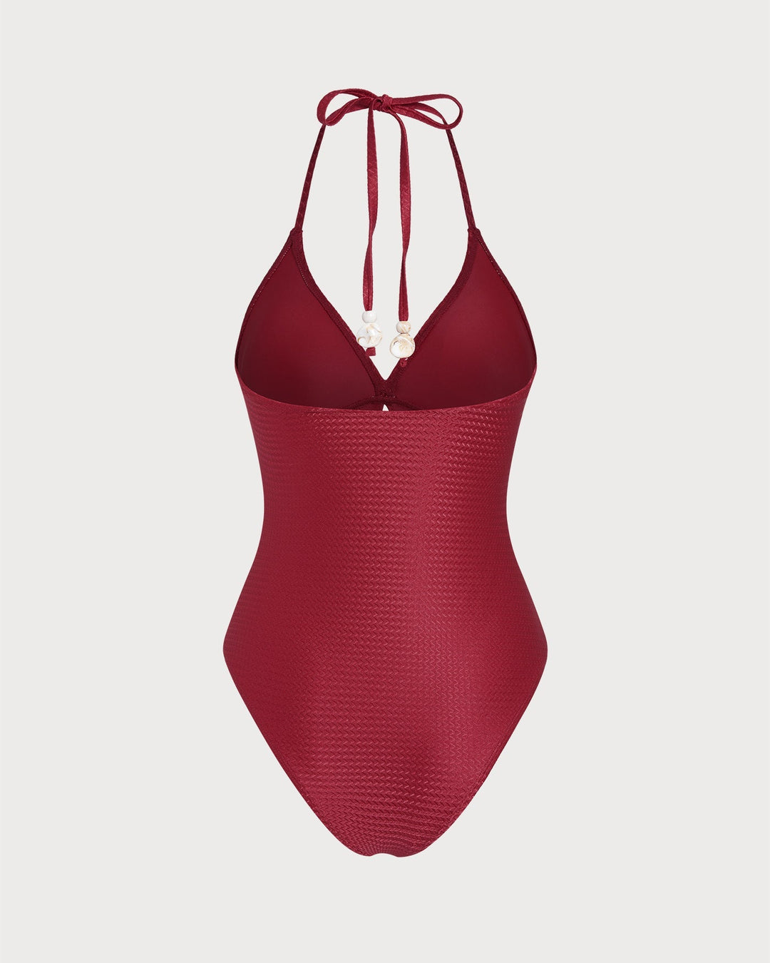 Clara & Sophia | Halter Bralette One Piece Swimwear, Red