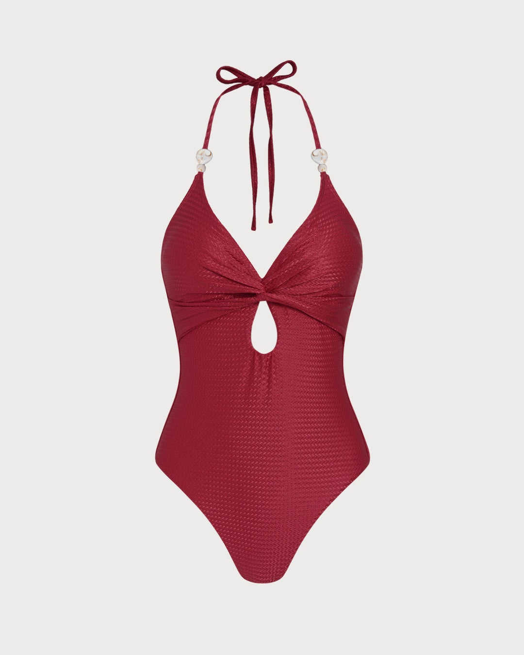 Clara & Sophia | Halter Bralette One Piece Swimwear, Red