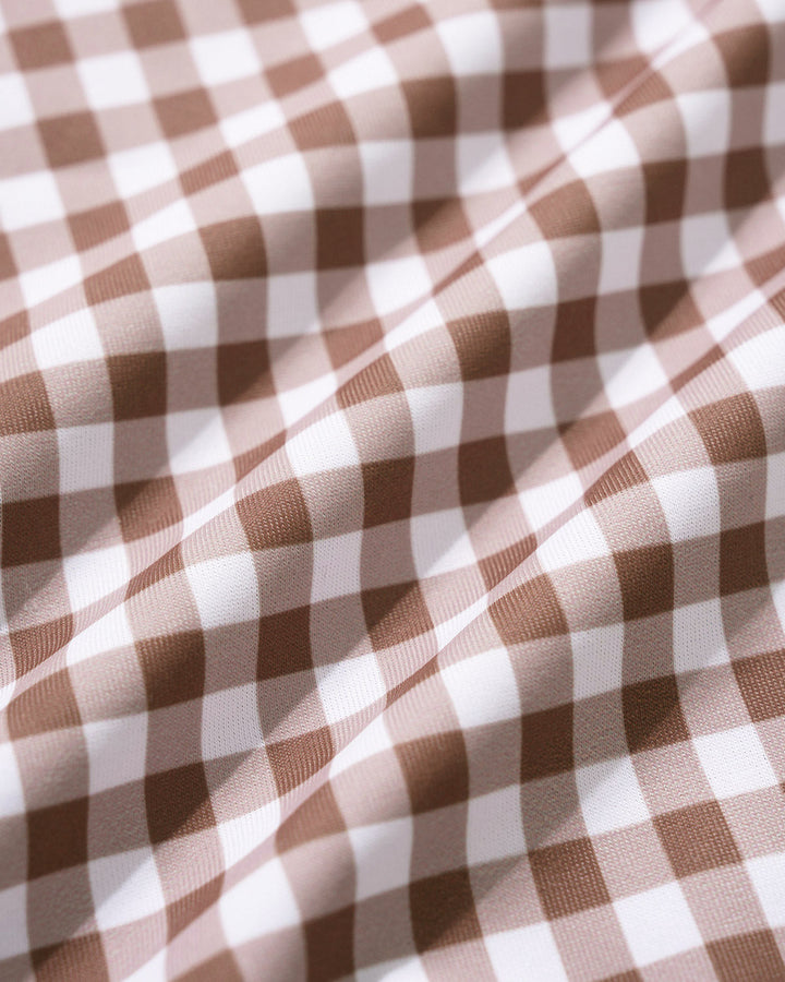 Clara & Sophia | Plaid One Piece Swimwear for Women in Coffee