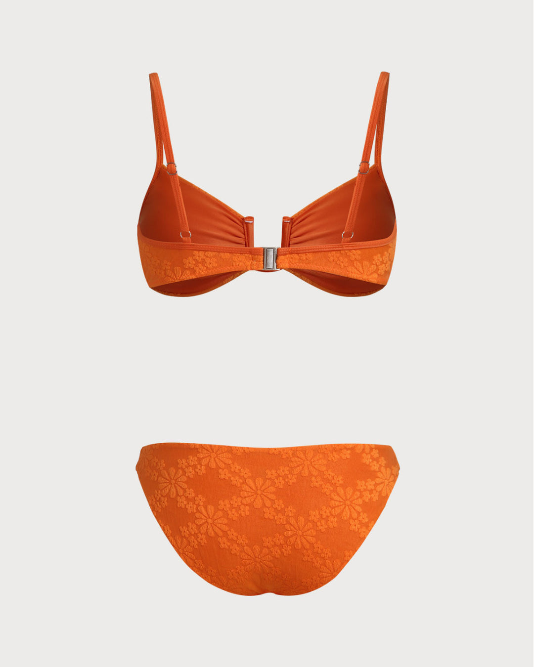 Clara & Sophia | Jacquard Bralette Bikini Set for Women in Orange