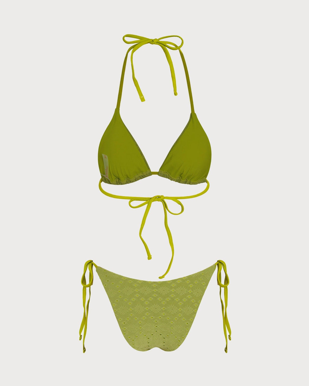Clara & Sophia | Textured Triangle Bikini Set for Women in Green