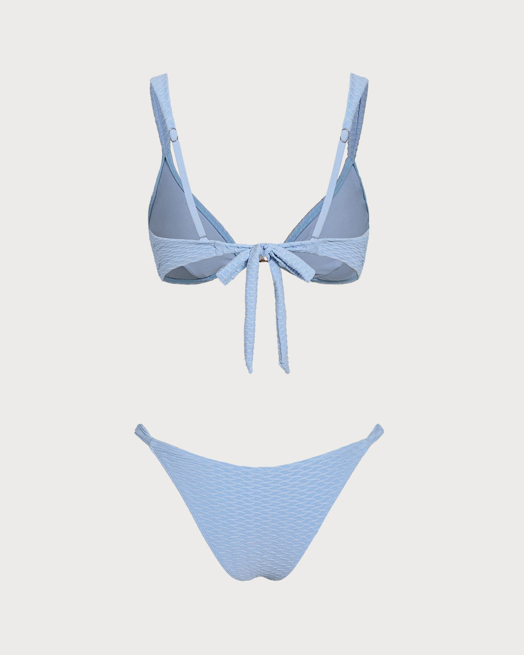 Clara & Sophia | Textured Triangle Bikini Set for Women in Blue