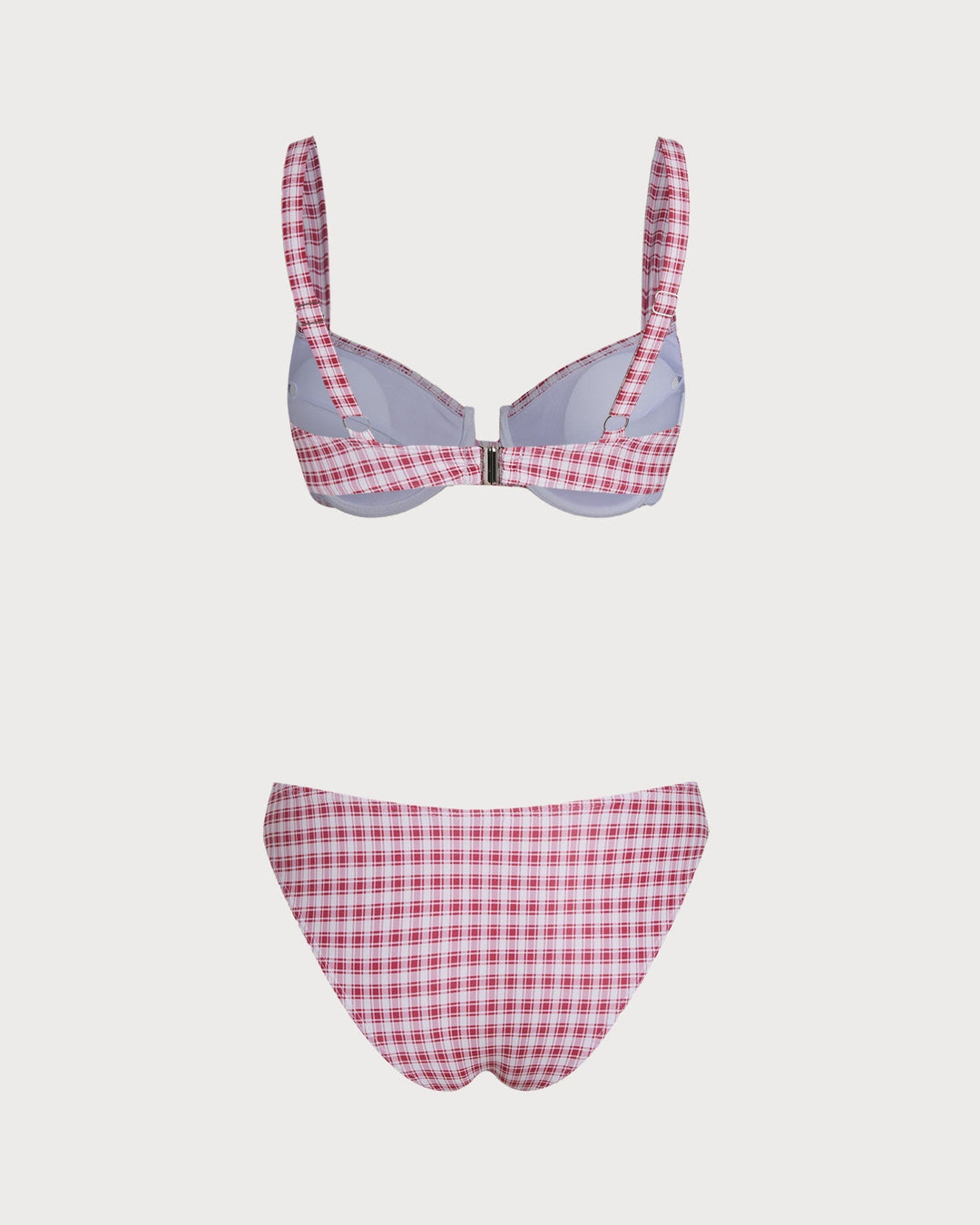 Clara & Sophia | Underwire Bikini Set for Women in Red Plaid