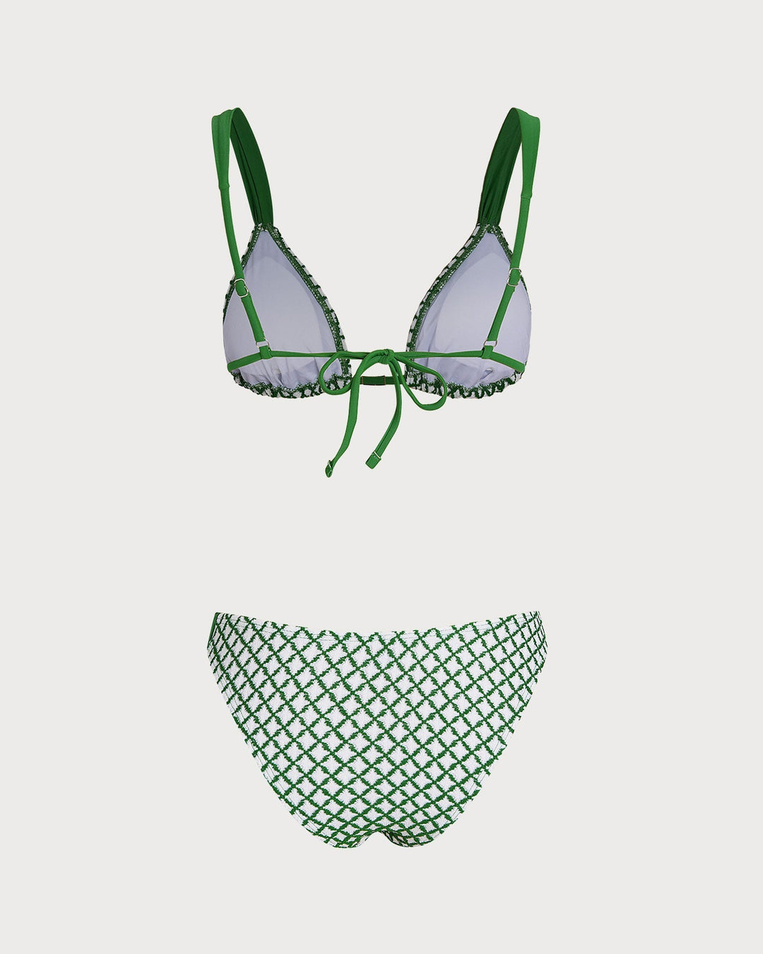 Clara & Sophia | Green Plaid Triangle Bikini Set
