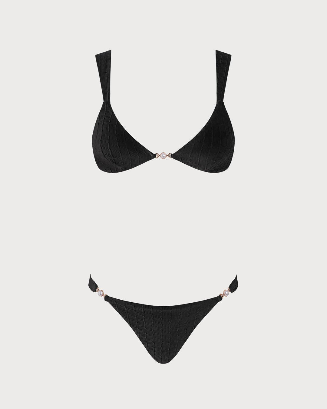 Clara & Sophia | V Neck Bralette Bikini Set for Women in Black