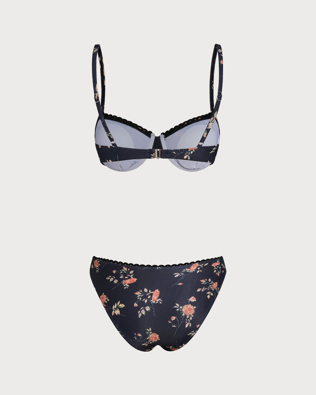 Clara & Sophia | Floral Underwire Bikini Set for Women in Navy