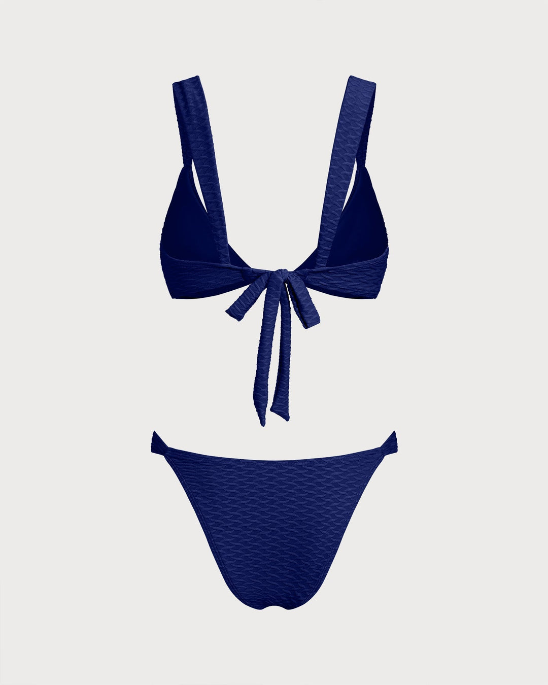 Clara & Sophia | Textured Triangle Bikini Set, Royal Blue